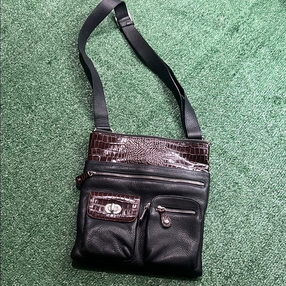 Brighton Womens Black and Brown Leather Purse